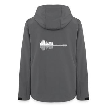 Urban Guitar Skyline - Frauen Recycelte Softshelljacke von Stanley/Stella - Anthrazit - Hinten - AI Model Female 172 light (172cm)