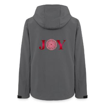 JOY – Typographie de Noël avec des cannes de Noël - Veste softshell femme recyclée Stanley/Stella - charbon - Dos - AI Model Female 172 light (172cm)