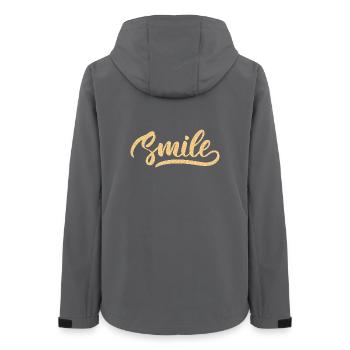 Orange smile funny selflove day party - Women’s Recycled Softshell Jacket by Stanley/Stella - anthracite - Back - AI Model Female 172 light (172cm)