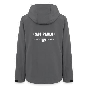 Sao Paulo Brazil Coordinates Earth White - Women’s Recycled Softshell Jacket by Stanley/Stella - anthracite - Back - AI Model Female 172 light (172cm)