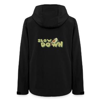 Slow Down Relax Avocado Retro Positive - Women’s Recycled Softshell Jacket by Stanley/Stella - black - Back - AI Model Female 172 light (172cm)