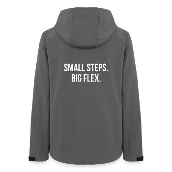 SMALL STEPS. BIG FLEX. | Greyline Official - Women’s Recycled Softshell Jacket by Stanley/Stella - anthracite - Back - AI Model Female 172 light (172cm)