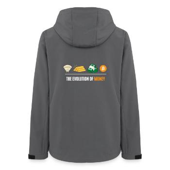 The evolution of money - Women’s Recycled Softshell Jacket by Stanley/Stella - anthracite - Back - AI Model Female 172 light (172cm)
