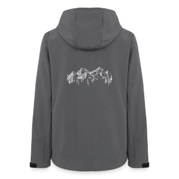 Ruhige Berglandschaft Silhouette - Frauen Recycelte Softshelljacke von Stanley/Stella - Anthrazit - Hinten - AI Model Female 172 light (172cm)
