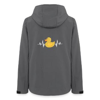 Humorvolle Gummiente mit Herzschlaglinie - Frauen Recycelte Softshelljacke von Stanley/Stella - Anthrazit - Hinten - AI Model Female 172 light (172cm)