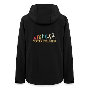 Soccer Evolution Progression Design - Women’s Recycled Softshell Jacket by Stanley/Stella - black - Back - AI Model Female 172 light (172cm)