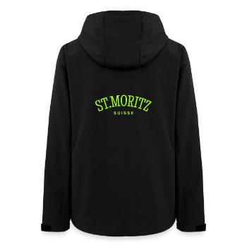 St. Moritz - Suisse - Schweiz - Swiss - Frauen Recycelte Softshelljacke von Stanley/Stella - Schwarz - Hinten - AI Model Female 172 light (172cm)
