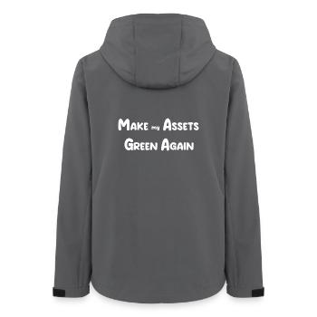 MAGA-Hüte - Frauen Recycelte Softshelljacke von Stanley/Stella - Anthrazit - Hinten - AI Model Female 172 light (172cm)