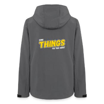 Doing Things You Talk About - Women’s Recycled Softshell Jacket by Stanley/Stella - anthracite - Back - AI Model Female 172 light (172cm)