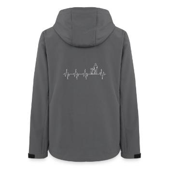 Vater Sohn Cardiogramm Liebe - Frauen Recycelte Softshelljacke von Stanley/Stella - Anthrazit - Hinten - AI Model Female 172 light (172cm)