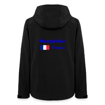 Montpellier, Frankreich - Stilvolle Drucke - Frauen Recycelte Softshelljacke von Stanley/Stella - Schwarz - Hinten - AI Model Female 172 light (172cm)