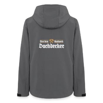 Dachdecker Handwerk Zunftzeichen - Frauen Recycelte Softshelljacke von Stanley/Stella - Anthrazit - Hinten - AI Model Female 172 light (172cm)