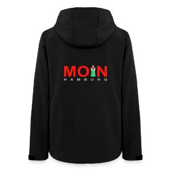 Moin Hamburg, Leuchtturm "Bunthaus" Deutschland - Frauen Recycelte Softshelljacke von Stanley/Stella - Schwarz - Hinten - AI Model Female 172 light (172cm)
