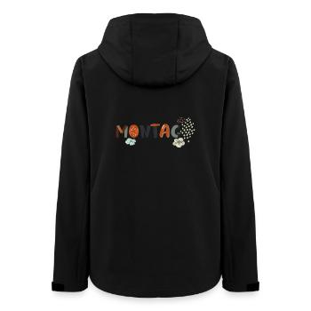 Montag Wochentag mit Blüten - Frauen Recycelte Softshelljacke von Stanley/Stella - Schwarz - Hinten - AI Model Female 172 light (172cm)