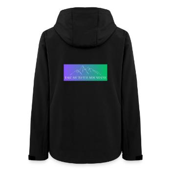 Mountain Range in Gradient - Take me to the Mountains - Women’s Recycled Softshell Jacket by Stanley/Stella - black - Back - AI Model Female 172 light (172cm)