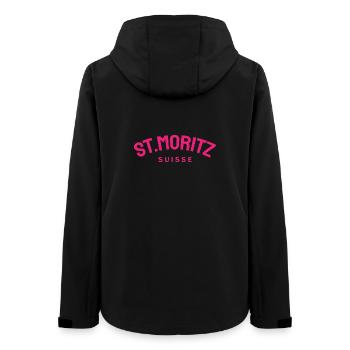 St. Moritz - Suisse - Schweiz - Swiss - Frauen Recycelte Softshelljacke von Stanley/Stella - Schwarz - Hinten - AI Model Female 172 light (172cm)