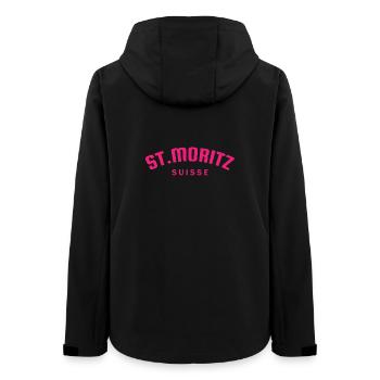 St. Moritz - Suisse - Schweiz - Swiss - Frauen Recycelte Softshelljacke von Stanley/Stella - Schwarz - Hinten - AI Model Female 172 light (172cm)