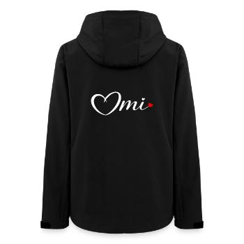 OmI Herzschrift mit rotem Akzent - Frauen Recycelte Softshelljacke von Stanley/Stella - Schwarz - Hinten - AI Model Female 172 light (172cm)