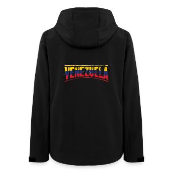Venezuela in Tricolor Font - Women’s Recycled Softshell Jacket by Stanley/Stella - black - Back - AI Model Female 172 light (172cm)