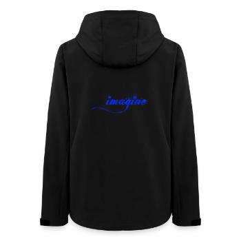 Imagine there is Peace and Love, Schrift - Women’s Recycled Softshell Jacket by Stanley/Stella - black - Back - AI Model Female 172 light (172cm)
