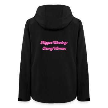 Trigger Warning: Strong Woman - Frauen Recycelte Softshelljacke von Stanley/Stella - Schwarz - Hinten - AI Model Female 172 light (172cm)