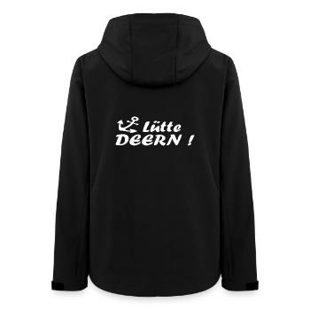 Lütte Deern - plattdeutsch norddeutsch Anker - Frauen Recycelte Softshelljacke von Stanley/Stella - Schwarz - Hinten - AI Model Female 172 light (172cm)