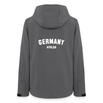 APOLDA Germany - Frauen Recycelte Softshelljacke von Stanley/Stella - Anthrazit - Hinten - AI Model Female 172 light (172cm)