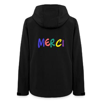 VIELEN DANK. GELIEBTE. MEISTER. DANKE HERRIN - Frauen Recycelte Softshelljacke von Stanley/Stella - Schwarz - Hinten - AI Model Female 172 light (172cm)