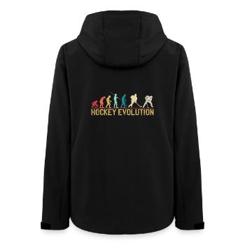 Hockey Evolution Silhouette Design - Frauen Recycelte Softshelljacke von Stanley/Stella - Schwarz - Hinten - AI Model Female 172 light (172cm)