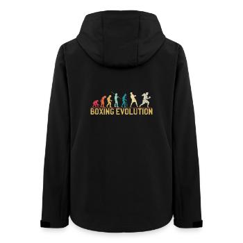 Boxing Evolution Progression Design - Women’s Recycled Softshell Jacket by Stanley/Stella - black - Back - AI Model Female 172 light (172cm)