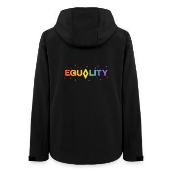 Equality – Buntes Statement für Vielfalt & Respekt - Frauen Recycelte Softshelljacke von Stanley/Stella - Schwarz - Hinten - AI Model Female 172 light (172cm)