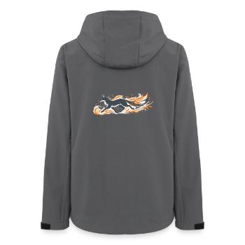 Renard enflammé en vol de feu - Veste softshell femme recyclée Stanley/Stella - charbon - Dos - AI Model Female 172 light (172cm)