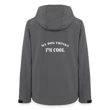 My Dog Thinks I'm Cool - Women’s Recycled Softshell Jacket by Stanley/Stella - anthracite - Back - AI Model Female 172 light (172cm)