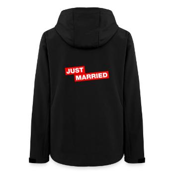 Just married - Typo Statement für alle Ehepaare - Frauen Recycelte Softshelljacke von Stanley/Stella - Schwarz - Hinten - AI Model Female 172 light (172cm)
