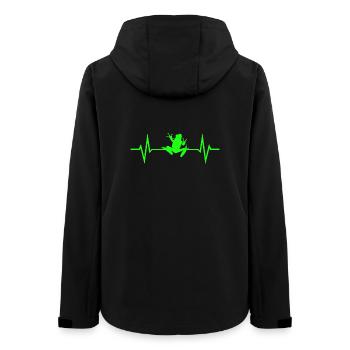 Frosch Herzschlag EKG - Frauen Recycelte Softshelljacke von Stanley/Stella - Schwarz - Hinten - AI Model Female 172 light (172cm)