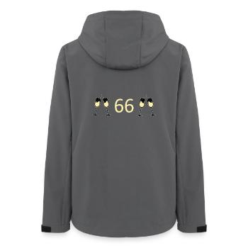 66.Geburtstag 66 Jahre Jubiläum 66 Zahl 66 - Frauen Recycelte Softshelljacke von Stanley/Stella - Anthrazit - Hinten - AI Model Female 172 light (172cm)