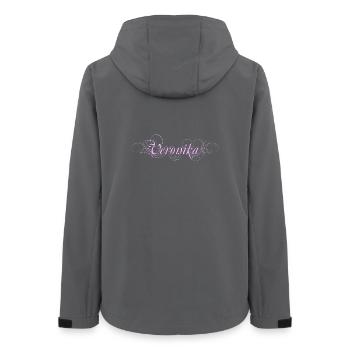 VERONIKA Schriftzug mit Zierlinien - Frauen Recycelte Softshelljacke von Stanley/Stella - Anthrazit - Hinten - AI Model Female 172 light (172cm)