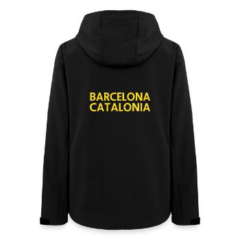Barcelona – Catalonia Lyric Design - Women’s Recycled Softshell Jacket by Stanley/Stella - black - Back - AI Model Female 172 light (172cm)