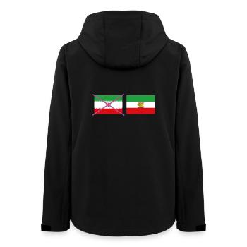 Flaggenkreuz Iran – grafischer Kreuzverschluss - Frauen Recycelte Softshelljacke von Stanley/Stella - Schwarz - Hinten - AI Model Female 172 light (172cm)
