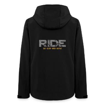 Mountainbike-Tour - Frauen Recycelte Softshelljacke von Stanley/Stella - Schwarz - Hinten - AI Model Female 172 light (172cm)