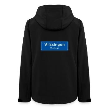 Vlissingener Ortsnamensschild - Frauen Recycelte Softshelljacke von Stanley/Stella - Schwarz - Hinten - AI Model Female 172 light (172cm)