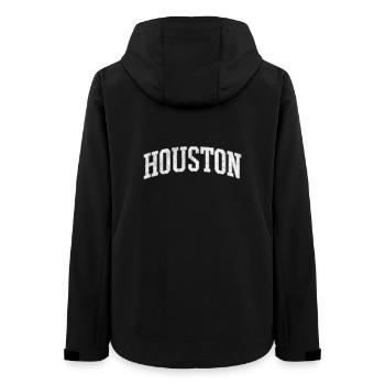 Houston Stone Block Logo - Women’s Recycled Softshell Jacket by Stanley/Stella - black - Back - AI Model Female 172 light (172cm)