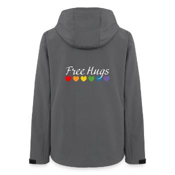 Regenbogenherzchen Free Hugs LGBT lgbtqi queer - Frauen Recycelte Softshelljacke von Stanley/Stella - Anthrazit - Hinten - AI Model Female 172 light (172cm)