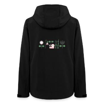 hungrige rosa Schnecke mit Blumen - Frauen Recycelte Softshelljacke von Stanley/Stella - Schwarz - Hinten - AI Model Female 172 light (172cm)