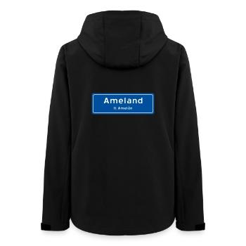 Ameland place name sign - Women’s Recycled Softshell Jacket by Stanley/Stella - black - Back - AI Model Female 172 light (172cm)