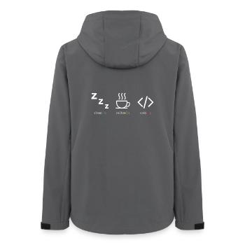 Code Coffee Sleep Trio - Women’s Recycled Softshell Jacket by Stanley/Stella - anthracite - Back - AI Model Female 172 light (172cm)