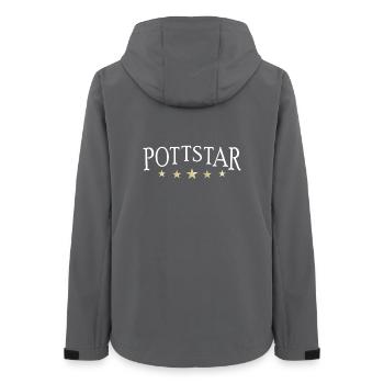 Pottstar, Star aus dem Ruhrpott oder am Kochtopf - Frauen Recycelte Softshelljacke von Stanley/Stella - Anthrazit - Hinten - AI Model Female 172 light (172cm)