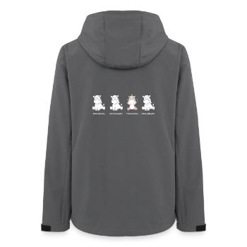 Les instructeurs pratiques, les licornes en soins infirmiers - Veste softshell femme recyclée Stanley/Stella - charbon - Dos - AI Model Female 172 light (172cm)