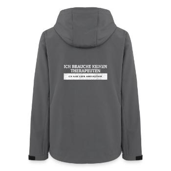 SARKASMUS - Kein Therapeut - nur Korkenzieher. - Frauen Recycelte Softshelljacke von Stanley/Stella - Anthrazit - Hinten - AI Model Female 172 light (172cm)