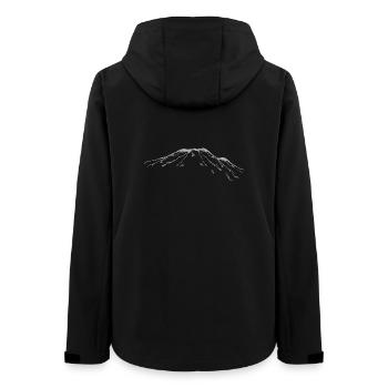 Snowy Peak Mountain Silhouette - Women’s Recycled Softshell Jacket by Stanley/Stella - black - Back - AI Model Female 172 light (172cm)